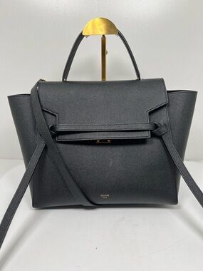 CELINE Belt Bag Shoulder Bag Nano Black Leather